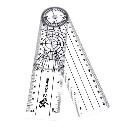 A2Z Scilab Plastic 8" Round Spinal Goniometer 360 Degree Protractor A2Z-ZR680